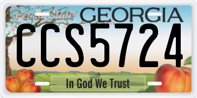 GA license plate CCS5724