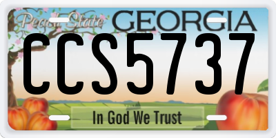 GA license plate CCS5737