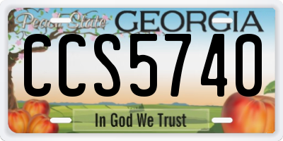 GA license plate CCS5740