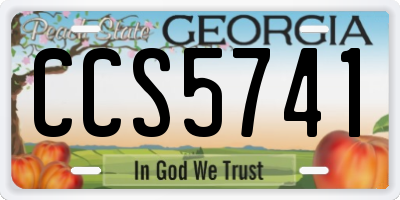 GA license plate CCS5741