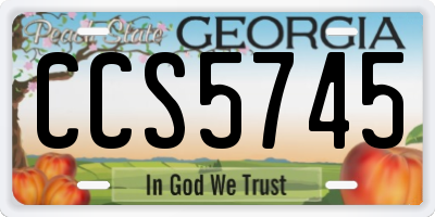 GA license plate CCS5745