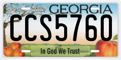 GA license plate CCS5760