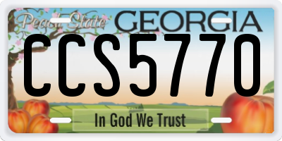 GA license plate CCS5770