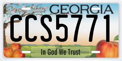 GA license plate CCS5771