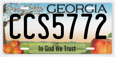 GA license plate CCS5772