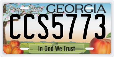 GA license plate CCS5773