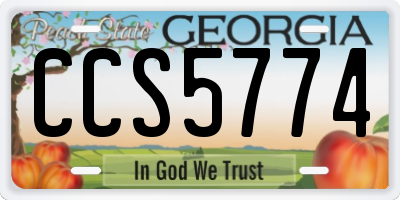 GA license plate CCS5774