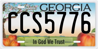 GA license plate CCS5776