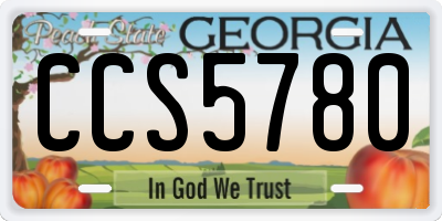 GA license plate CCS5780