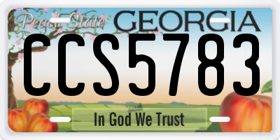 GA license plate CCS5783