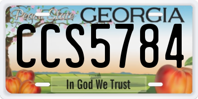 GA license plate CCS5784
