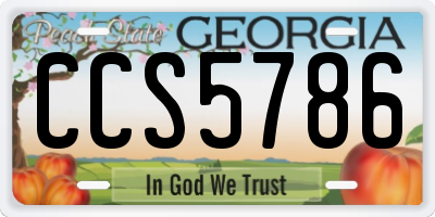 GA license plate CCS5786