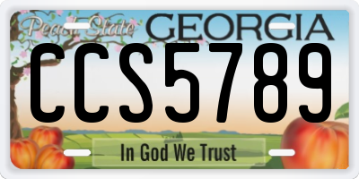 GA license plate CCS5789