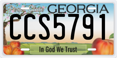 GA license plate CCS5791