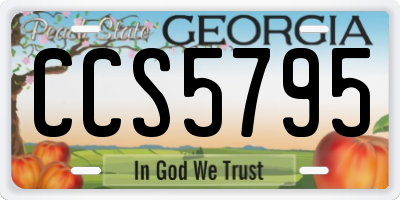 GA license plate CCS5795
