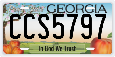 GA license plate CCS5797