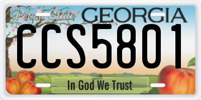 GA license plate CCS5801