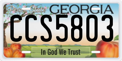 GA license plate CCS5803