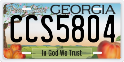 GA license plate CCS5804