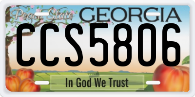 GA license plate CCS5806