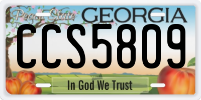 GA license plate CCS5809