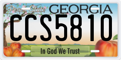 GA license plate CCS5810