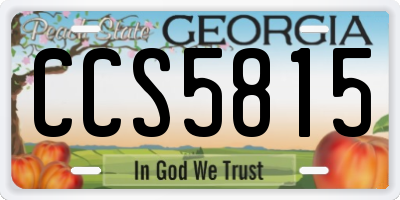GA license plate CCS5815