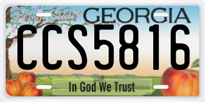 GA license plate CCS5816