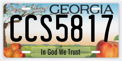 GA license plate CCS5817