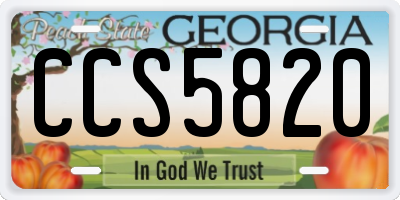 GA license plate CCS5820