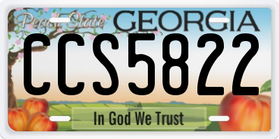 GA license plate CCS5822