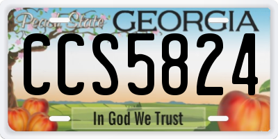 GA license plate CCS5824