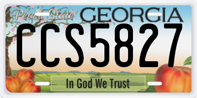 GA license plate CCS5827