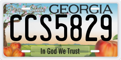 GA license plate CCS5829