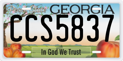 GA license plate CCS5837