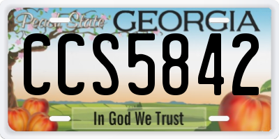 GA license plate CCS5842