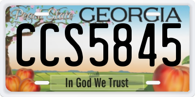 GA license plate CCS5845