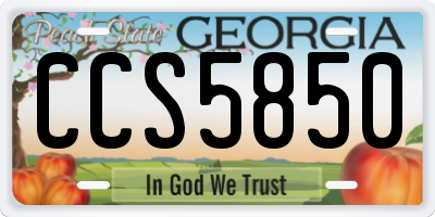 GA license plate CCS5850