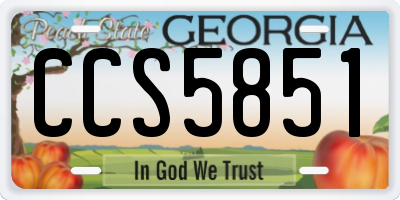 GA license plate CCS5851
