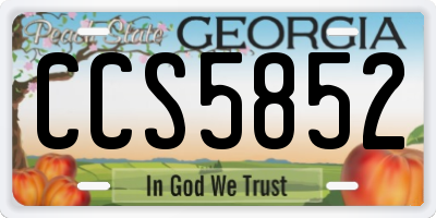 GA license plate CCS5852