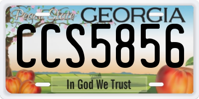 GA license plate CCS5856