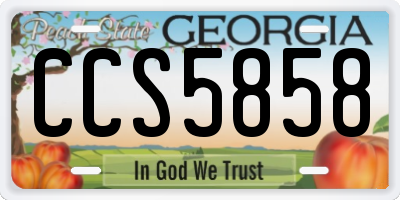 GA license plate CCS5858