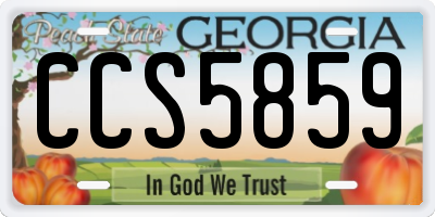 GA license plate CCS5859