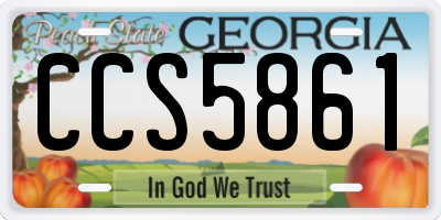 GA license plate CCS5861