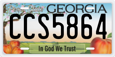 GA license plate CCS5864