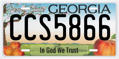 GA license plate CCS5866