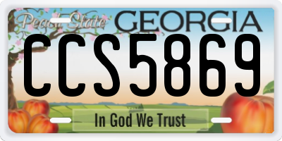 GA license plate CCS5869