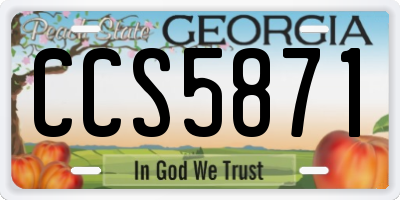 GA license plate CCS5871