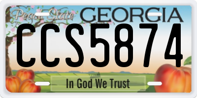 GA license plate CCS5874