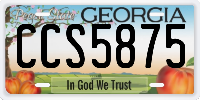 GA license plate CCS5875